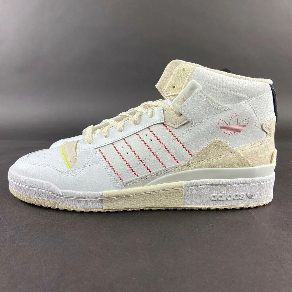 Adidas Men's Forum Exhibit Mid White Black Red Shoes GZ0946 Sizes 8 - 12 - Picture 3 of 9